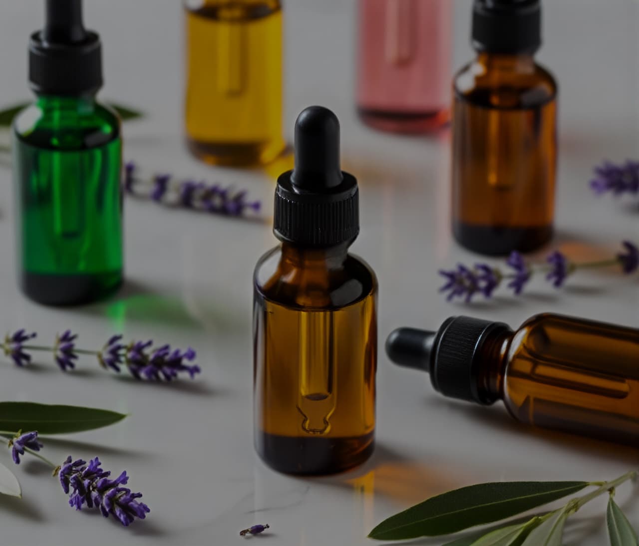 زجاجات زيوت طبيعية